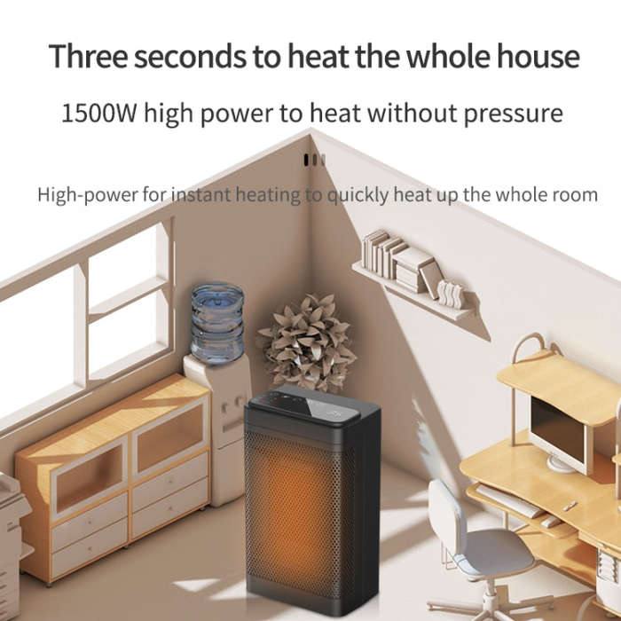 Office Household Mute Desktop Shaking Head Electric Heaters, Spec: Screen (EU Plug)