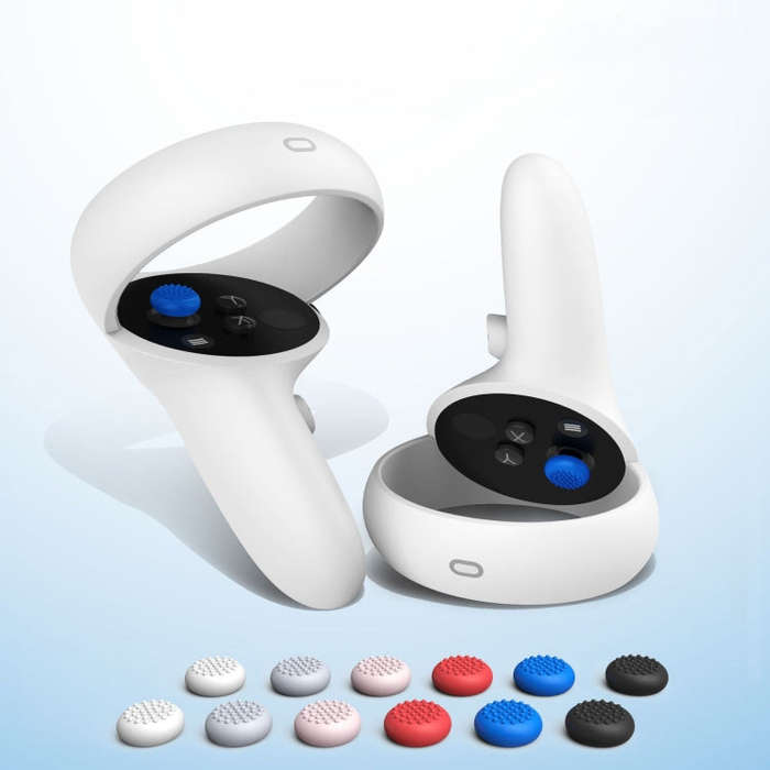 20 PCS Peripheral Button VR Handle Rocker Silicone Protective Cover, For Quest 2(White)