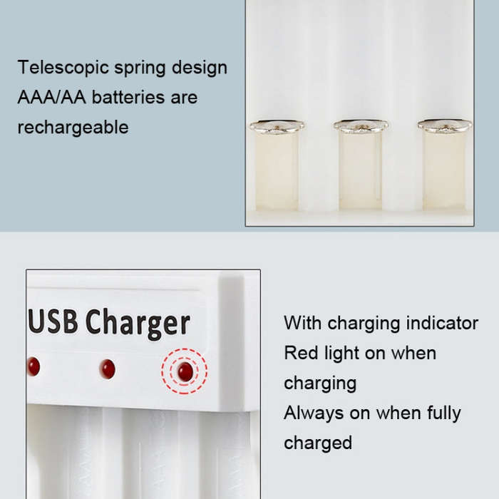 4 PCS BMAX B-03 3 Slot NiMH Battery Charger AA/AAA Battery USB Charger(Boxed)