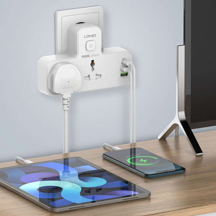 LDNIO SC2311 20W PD+QC 3.0 Multifunctional Home Fast Charging Socket with Night Light, Spec: US Plug