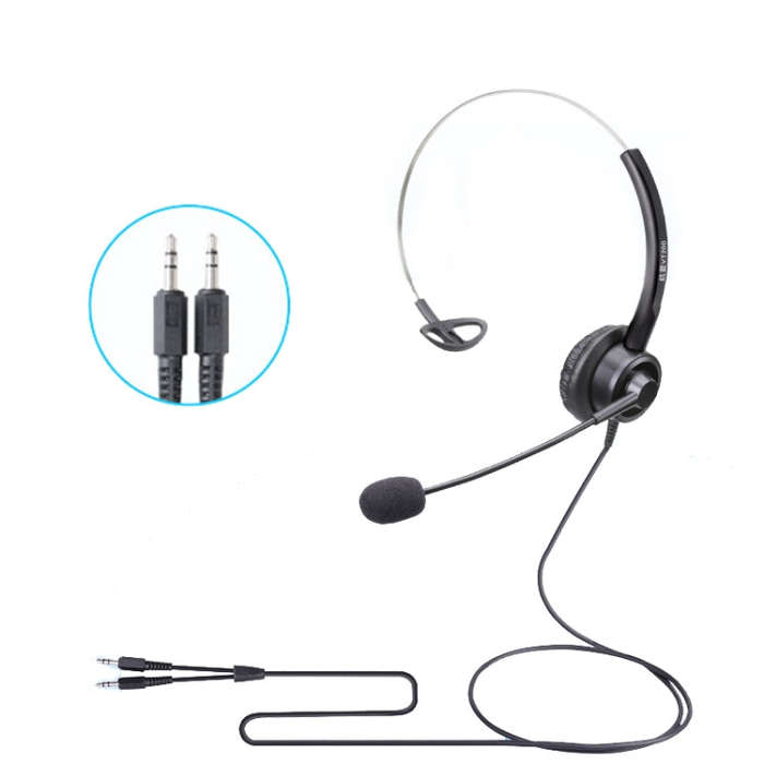 VT200 Single Ear Telephone Headset Operator Headset With Mic,Spec: 3.5mm Double Plug PC Head