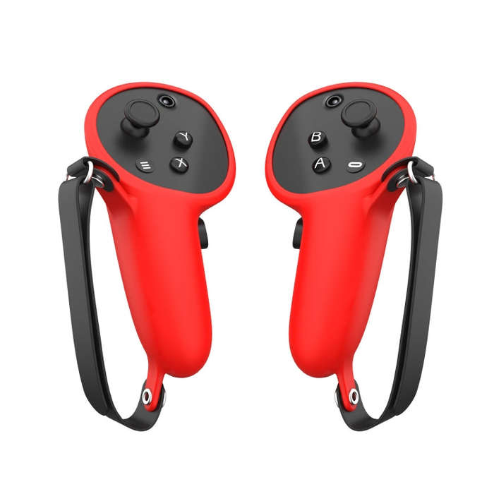 For Quest Pro 1pair Handle Silicone Case Cover VR Accessories(Red)