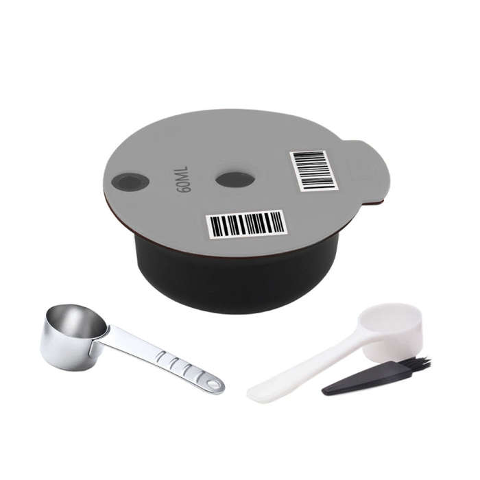 ICafilas YB01 Reusable Coffee Filter, Color: Gray+HLB18 Stainless Steel Spoon(60ml)