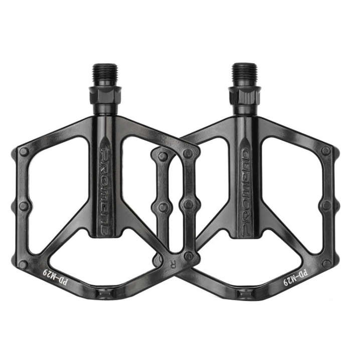 PROMEND PD-M29 1pair DU Bearings Pedal Aluminum Mountain Car Peilin Riding Foot Pedal(Black)