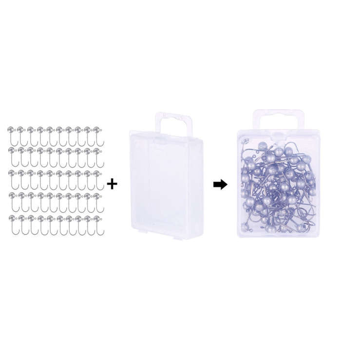 HENGJIA JI035 50pcs 1g Lead Head Hook Fishing Gear Lua Anti-drop Hooks