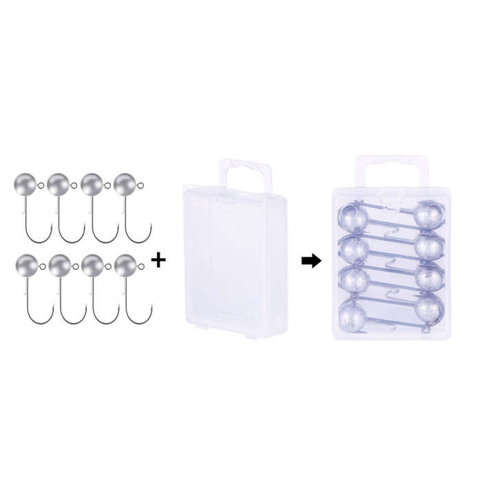 HENGJIA JI035 8pcs 10g Lead Head Hook Fishing Gear Lua Anti-drop Hooks