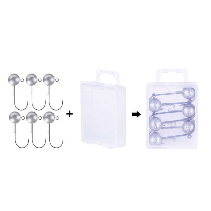 HENGJIA JI035 6pcs 14g Lead Head Hook Fishing Gear Lua Anti-drop Hooks