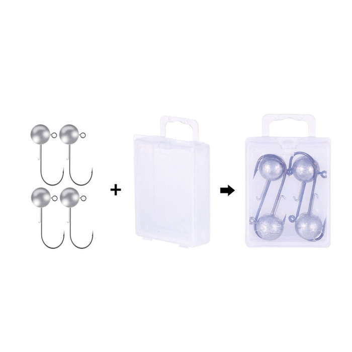 HENGJIA JI035 4pcs 20g Lead Head Hook Fishing Gear Lua Anti-drop Hooks