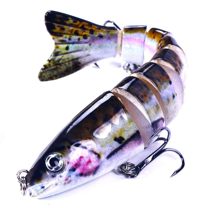 HENGJIA JM064 Multi-section Fish Minnow Bionic Fake Lures Sea Fishing Sinking Lures, Size: 12.8cm...