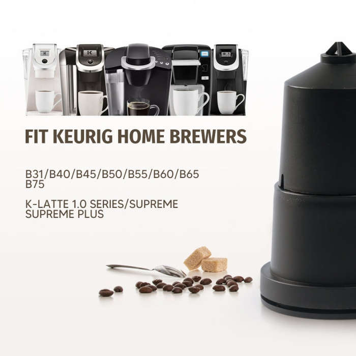 For Keurig Reusable Coffee Capsule Filter Cup Refillable K Cup Filter Basket Pod(Black)