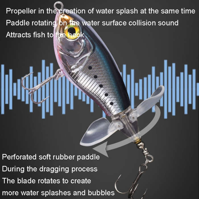 DF080 16g Double Paddle Tractor Surface Tether Roadrunner Fake Lure Long-distance Casting Lure(Ti...