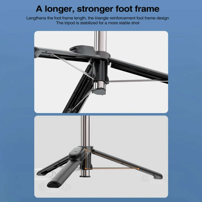 Magnetic Selfie Stick Tripod Handheld Stabilizer Rod With Remote Controller(White)