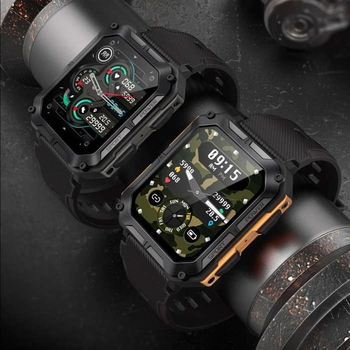 C20 Pro 1.83 Inch IP68 Waterproof Bluetooth Call Three-Proof Smart Sports Watch(Black)