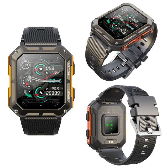 C20 Pro 1.83 Inch IP68 Waterproof Bluetooth Call Three-Proof Smart Sports Watch(Black)