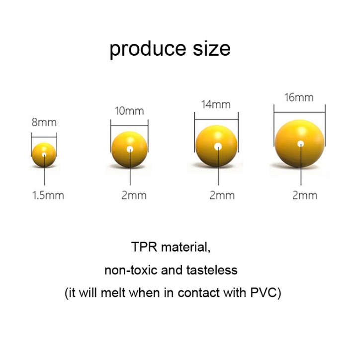 40pcs 16mm TPR Floating Bait Ball Float Water Fake Soft Bait(Yellow Corn Flavor)
