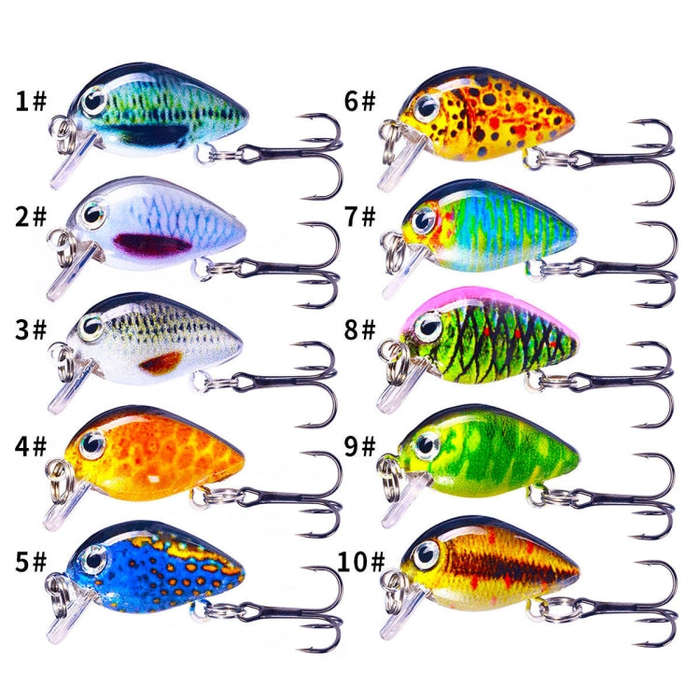 HENGJIA 2.5cm 1.5g Floating Water Little Fat Micro-Object Mini 3D Printing Luya Bait(10)