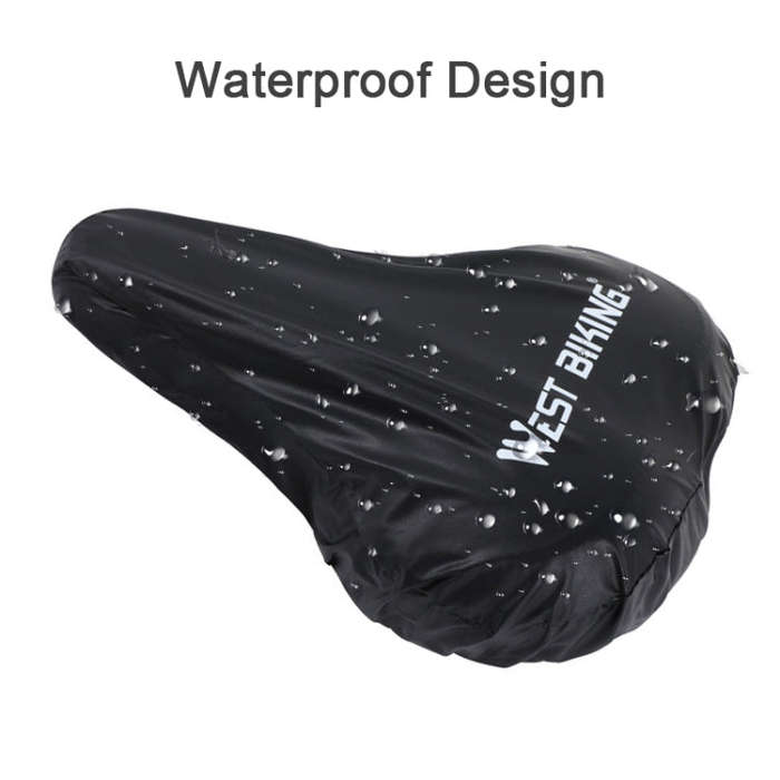 WEST BIKING 2pcs Bicycle Saddle Rain Cover Riding Equipment(Black)