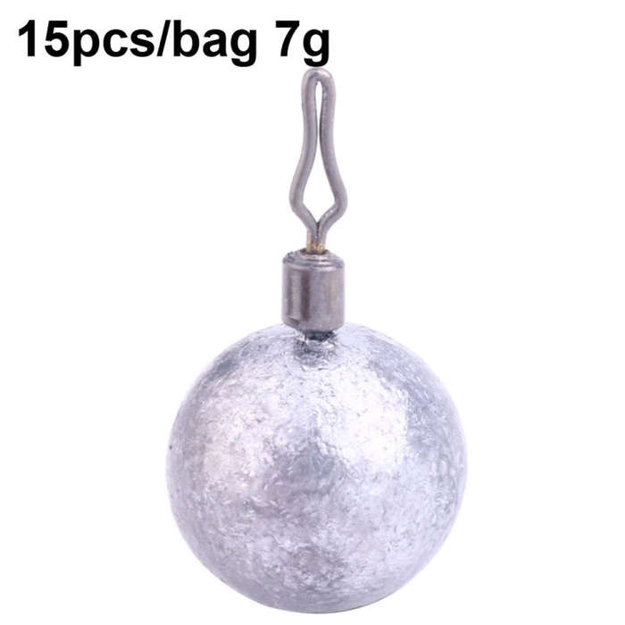 HENGJIA 15pcs/bag 7g Fishing Lead Pendant Sea Fishing Lua Spherical Spinning Biting Lead Fishing ...