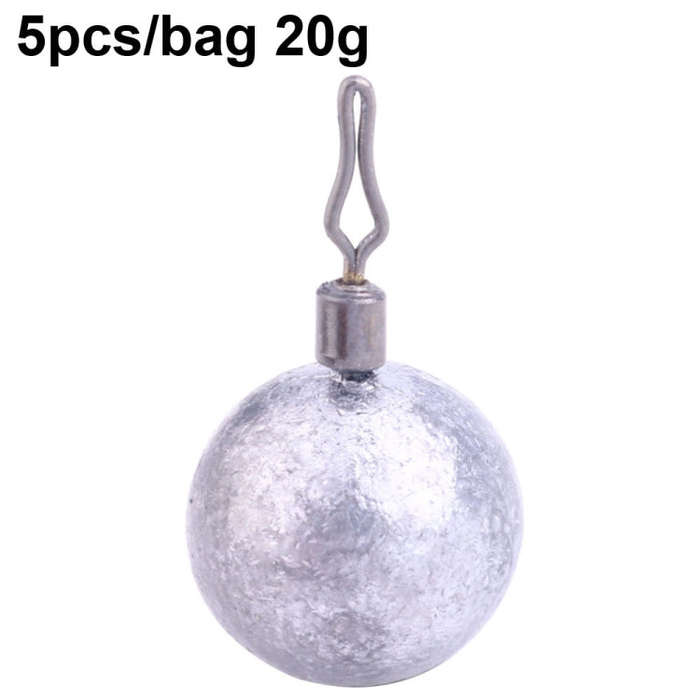 HENGJIA 5pcs/bag 20g Fishing Lead Pendant Sea Fishing Lua Spherical Spinning Biting Lead Fishing ...