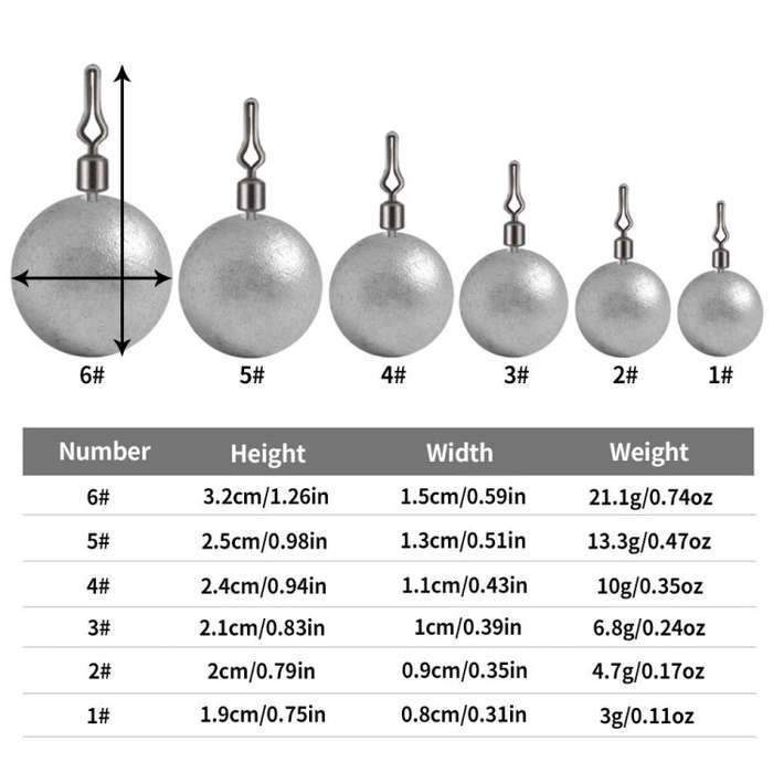 HENGJIA 10pcs/bag 10g Fishing Lead Pendant Sea Fishing Lua Spherical Spinning Biting Lead Fishing...