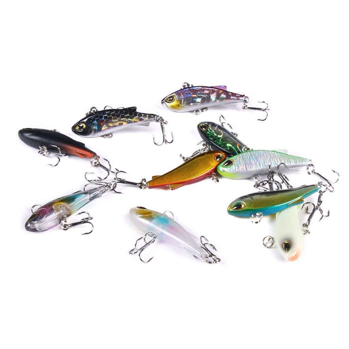 HENGJIA 4cm 4g Submerged Trembler Swimming VIB Luya Fish Bait Microbe Warbler Fake Bait(10)