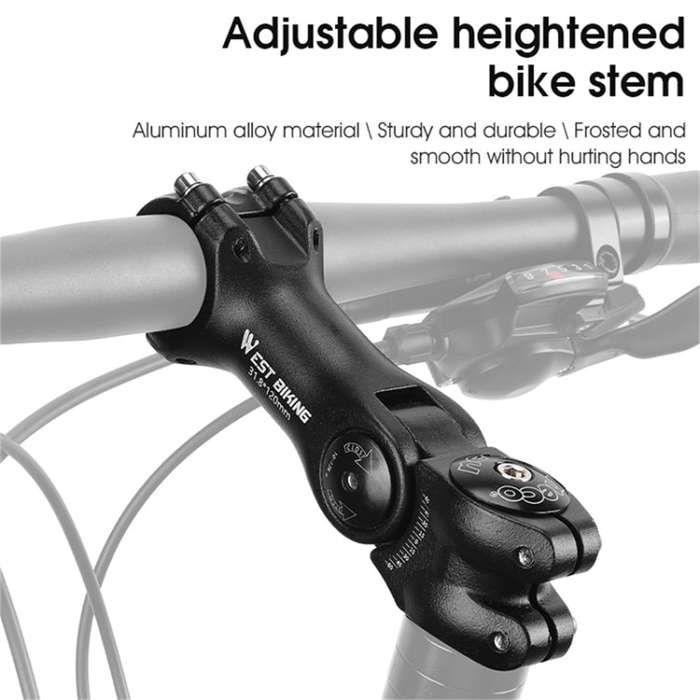 WEST BIKING Mountain Bike Adjustable Handlebar Angle Riser Handlebar Lift Accessories 25.4x100mm