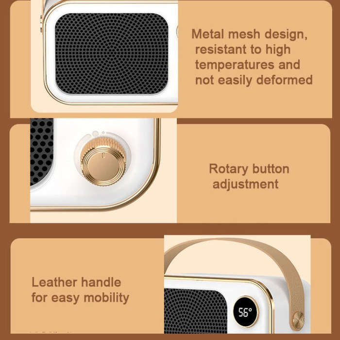 1200W Electric Heater Winter Hand Warmer with Screen Display,EU Plug(Orange)