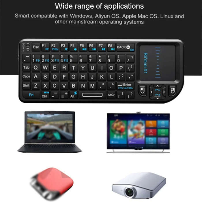 Rii X1 2.4G Mini Classic Wireless Keyboard Keypad And Mouse All-In-One Kit(Black)