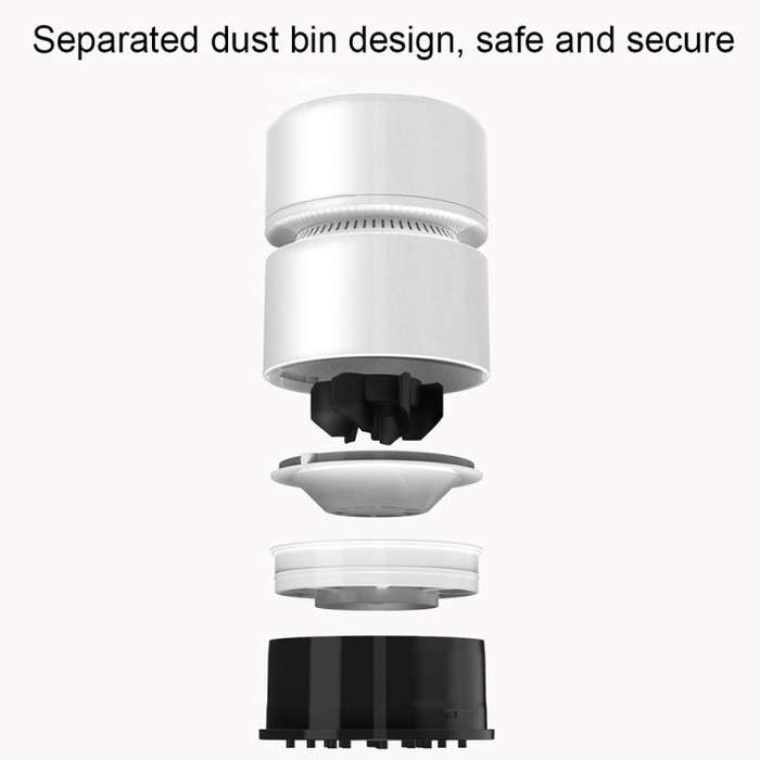Desktop Mini Vacuum Cleaner USB Rechargeable Office Home Portable Paper Cleaner(White)