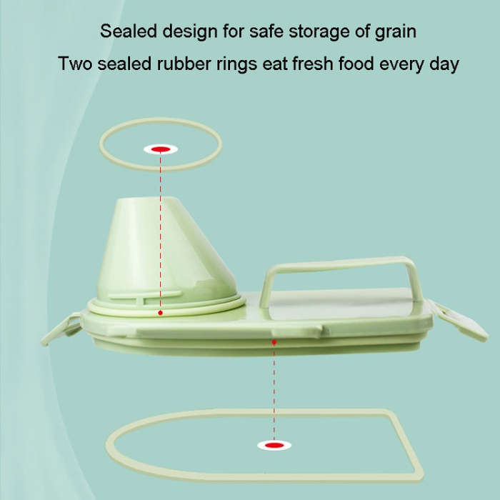 2.5L Pet Food Storage Bucket 4 Snap Dog Food Moisture Proof Sealed Storage Tank(Matcha Green)