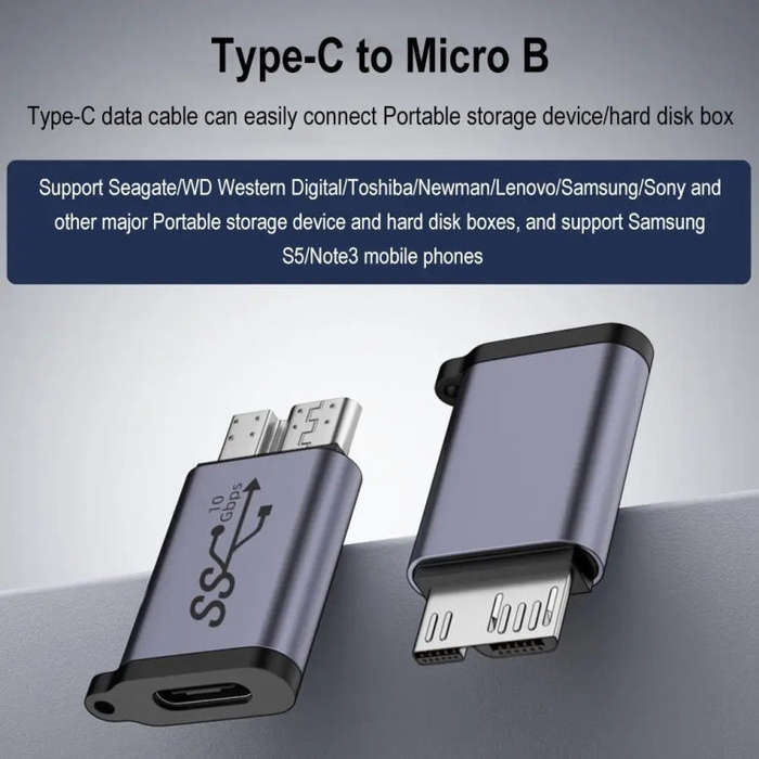Type-C Male Transfer Micro B Male Adapter USB Link HDD Enclosure Interface Converter
