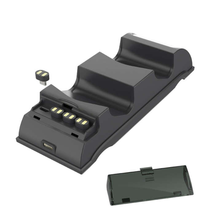 For PS4 Slim / Pro Gamepad Docking Charger Controller Dual Charger With Display Lights(Black)