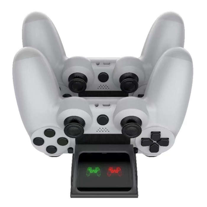 For PS4 Slim / Pro Gamepad Docking Charger Controller Dual Charger With Display Lights(White)