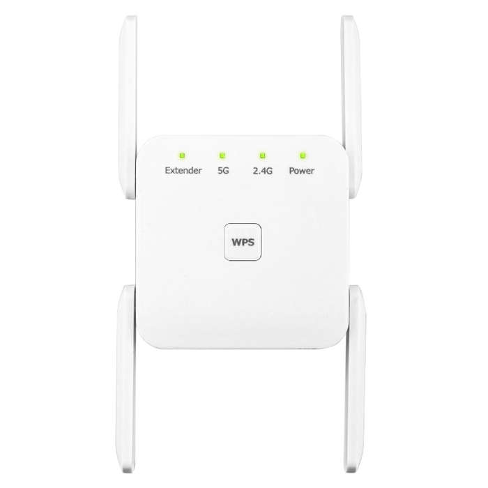 1200Mbps 2.4G / 5G WiFi Extender Booster Repeater Supports Ethernet Port White UK Plug