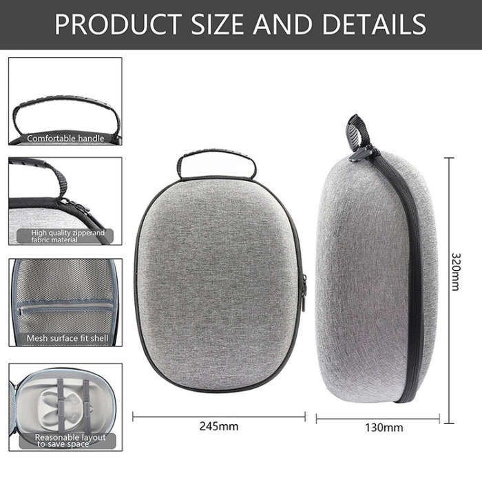 For Quest 3 VR Storage Bag EVA Hard Shell Case Handbag(Grey)