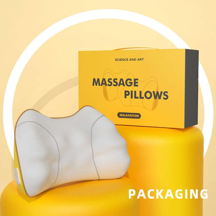 Waist And Back Massager Lumbar Vertebra Car Neck Massage Pillow, Specification: Wired Model Yellow