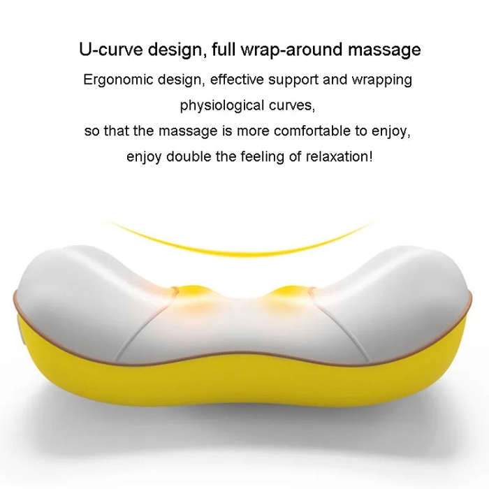 Waist And Back Massager Lumbar Vertebra Car Neck Massage Pillow, Specification: Wired Model Yellow