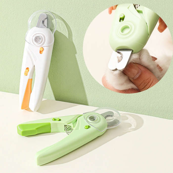LED Pet Nail Clippers Dog and Cat Nail Clippers with Nail Polisher(Green)
