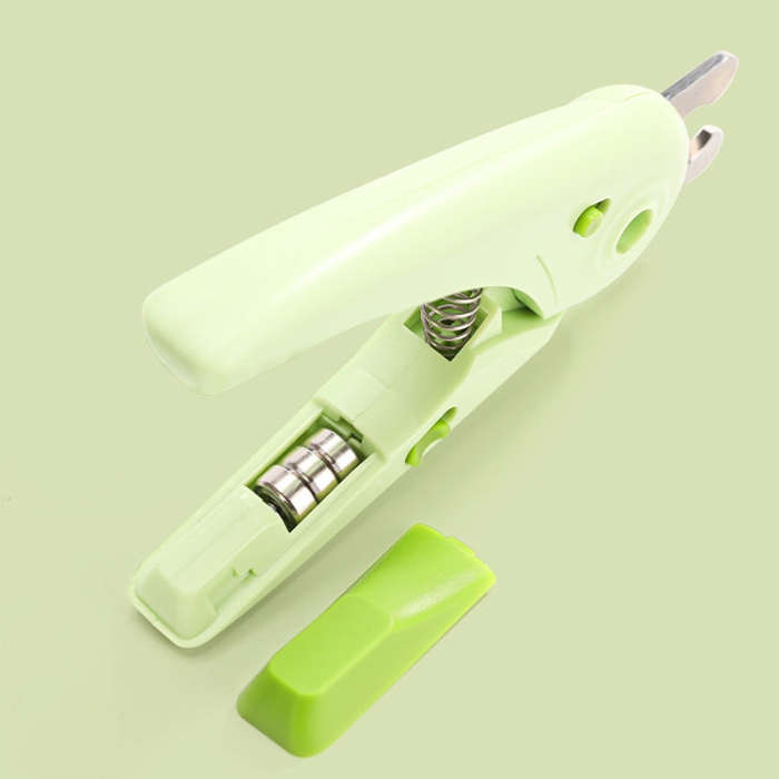 LED Pet Nail Clippers Dog and Cat Nail Clippers with Nail Polisher(Green)