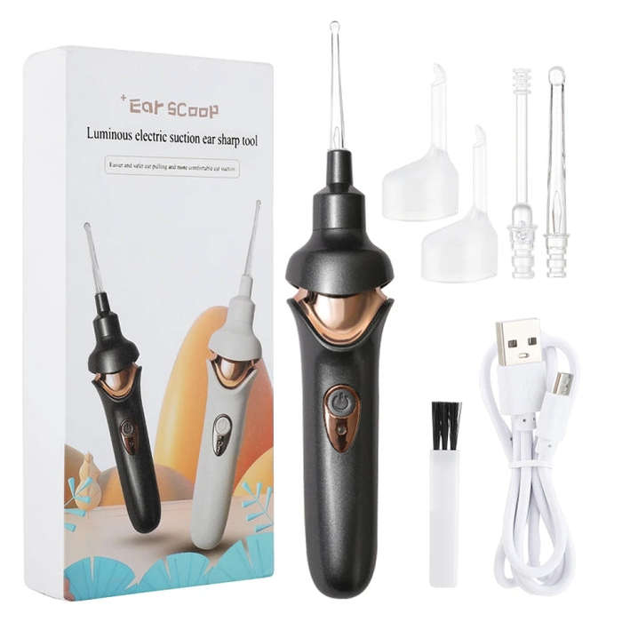 Luminous Upgraded LED Electric Ear Scoop Children Ear Cleaning Tool Set(White)