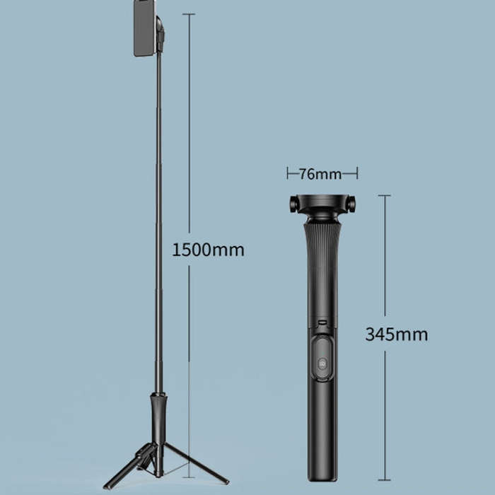 1.5m Magnetic Phone Extendable Selfie Stick Tripod with Wireless Remote  ws-22001- 4