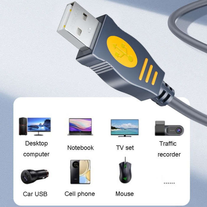 JINGHUA U110 USB2.0 Male To Male Cable Copper Data Cable With Magnetic Ring, Size: 1.5m(Gray)
