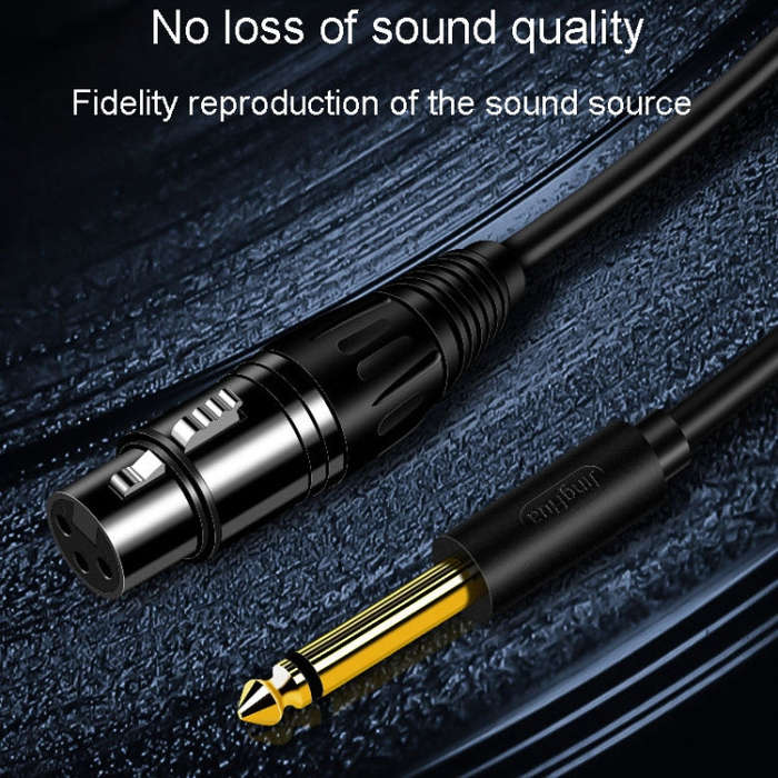 JINGHUA 6.5 Male To Female XLR Audio Cable 6.35 Three Core Balanced Microphone Mixer, Size: 3m(Bl...