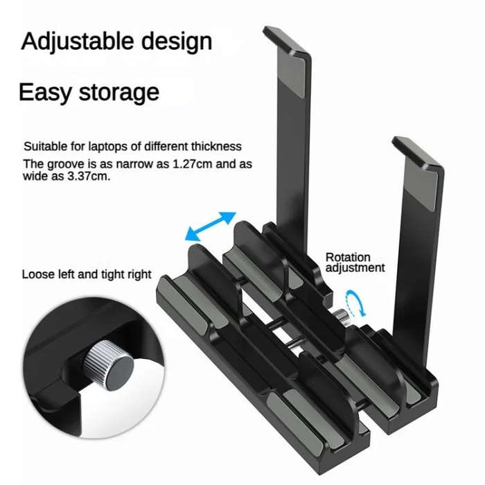 Dual-Purpose Laptop Vertical Stand Storage Rack Desktop Heightening Cooling Base(White)