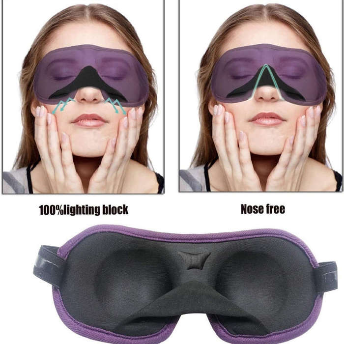 3D Adjustable Silicone Anti-slip Sleep Eye Mask Three-dimensional Memory Foam Eye Protection Mask...