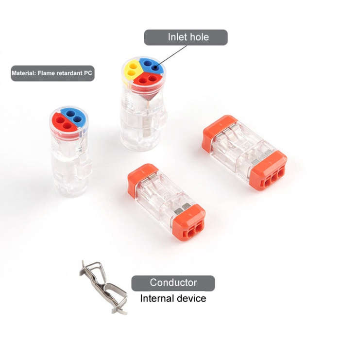 4pcs Direct Insertion Of Quick Terminal Block Wire Connector Clamps, Model: NC-22
