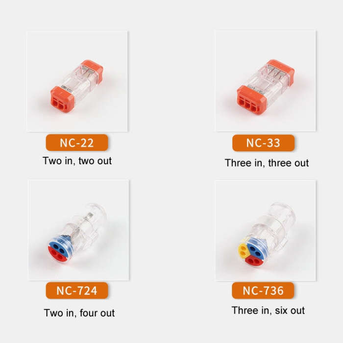 4pcs Direct Insertion Of Quick Terminal Block Wire Connector Clamps, Model: NC-33