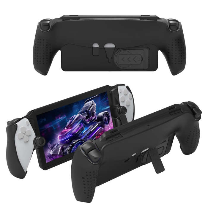 For PlayStation Portal Handle JYS TPU Protective Case With Stand(Black)