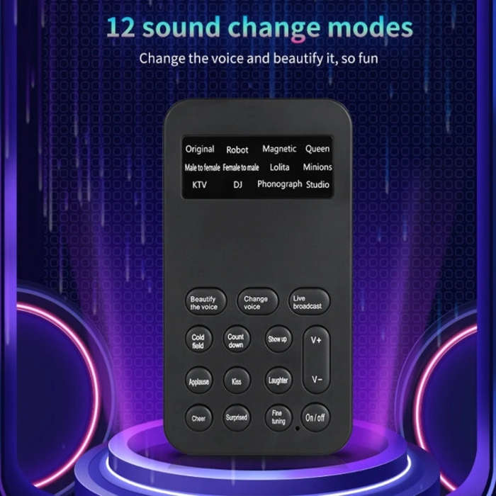 S9 Mobile Phone Computer Live Sound Card Voice Changer Game Karaoke Recording Audio Transformer(E...