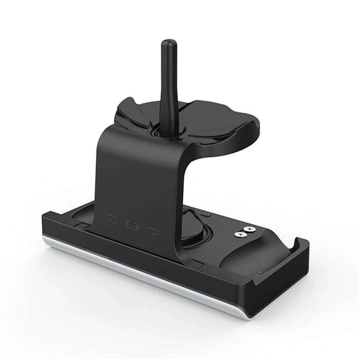 For Quest 3 Headset Charging Base with Dazzle Lights VR Grip Charging Stand(Black)